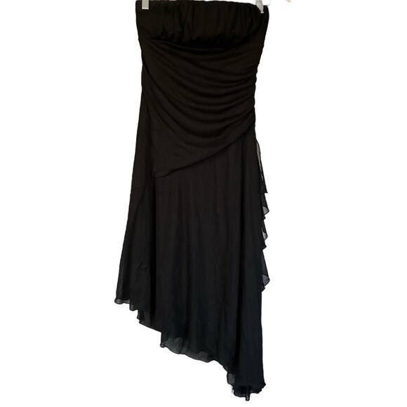 Whimsigoth Vintage y2K black witchyCore Asymmetrical Hem Dress Goth Size M - Picture 2 of 8